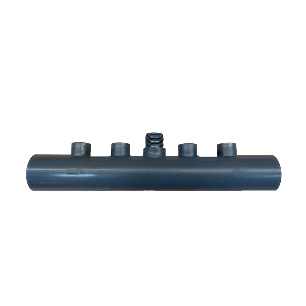 Måle- og indsprøjtning fordelingsrør med 3 huller 1 1/2 tommer, temp. sensorhulrum og tilslutning til flowswitch