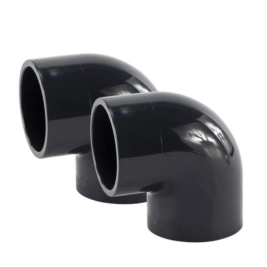 2x PVC knæ 90° 50 mm – 10 bar trykrør (2 stk.)