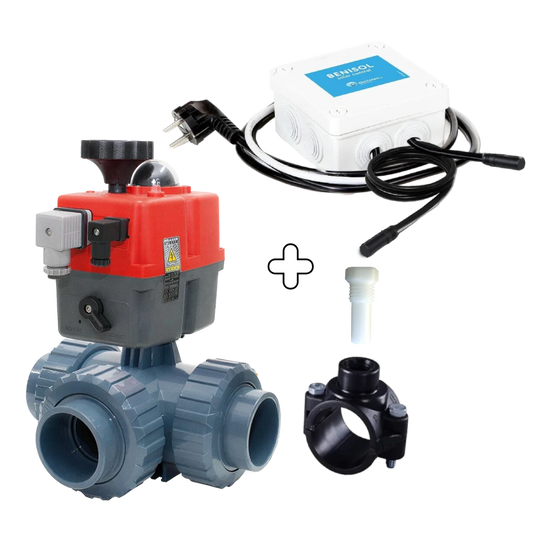 Automatisk 3-vejsventil 50/63 mm L boring med BENISOL temp kontrol - plug & play