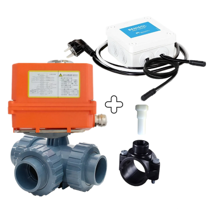 Automatisk 3-vejsventil 50/63 mm L boring med BENISOL temp kontrol - plug & play