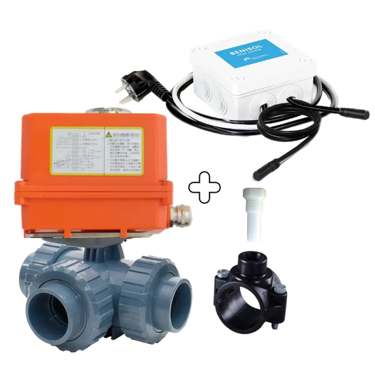 Automatisk 3-vejsventil 50/63 mm L boring med BENISOL temp kontrol - plug & play
