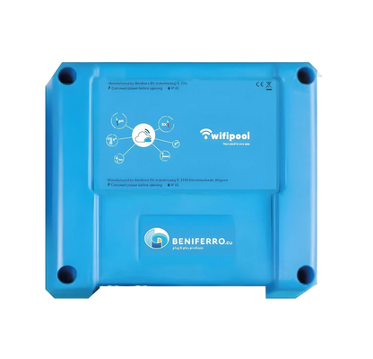 WiFiPOOL CONNECT-PRO måle- og kontrolboks, der kan udvides med pH, RX, 3x temperatur-, flow-, 3x niveau-, tryk- og konduktivitetsmåling - ethernet-tilslutning og 4 stik