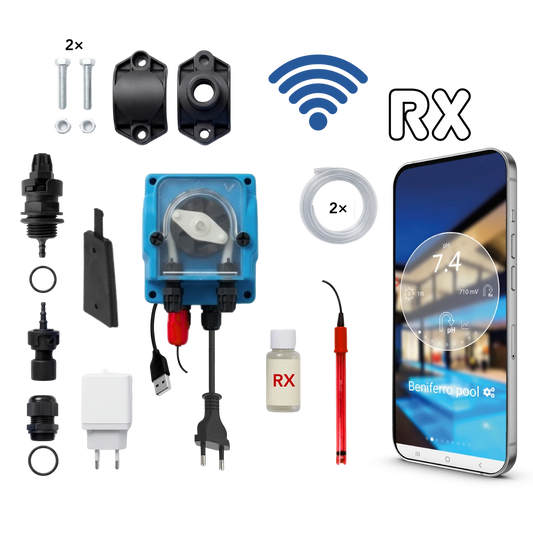 WiFiPOOL UNO RX Klor doseringspumpe - komplet installationssæt - svømmebassin op til 150 m³