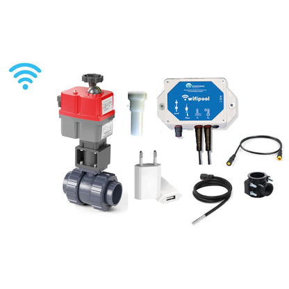 Automatisk Hidro 2-vejsventil - WiFi Plug & play - 50 mm L-boring med TLF-temperatursensorer og -regulator