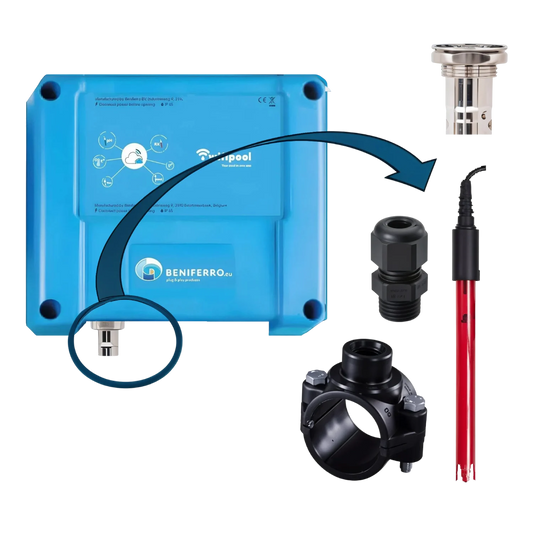 Extra RX meting op CONNECT PRO meet- en controledoos - incl RX sonde (vloeibare chloor)  en installatiemateriaal