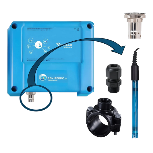 Extra pH meting op CONNECT PRO meet- en controledoos - incl sonde en installatiemateriaal