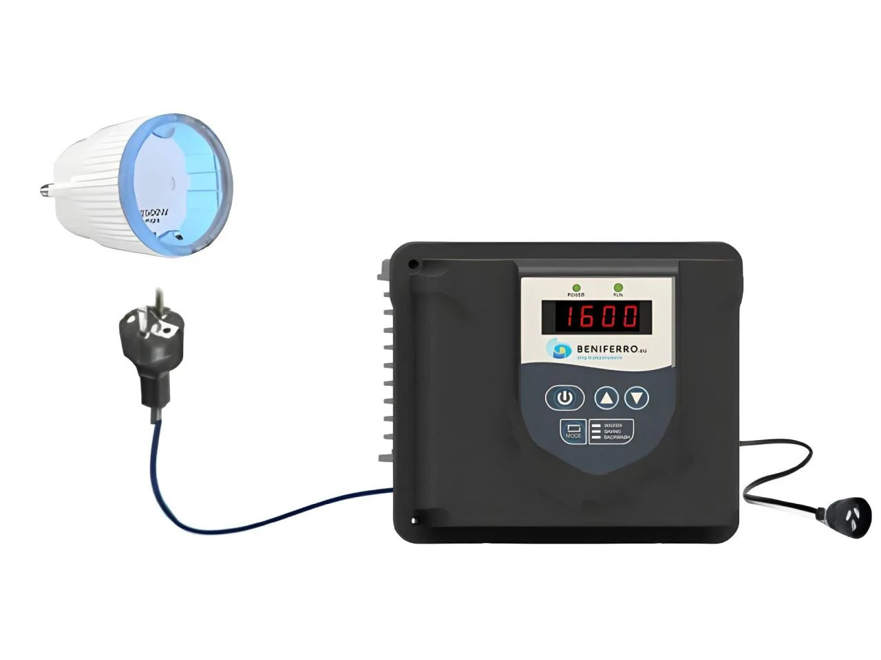 Wifi-styret frekvensomformer IP20 230V - 1,12 kW (1,5 HK)