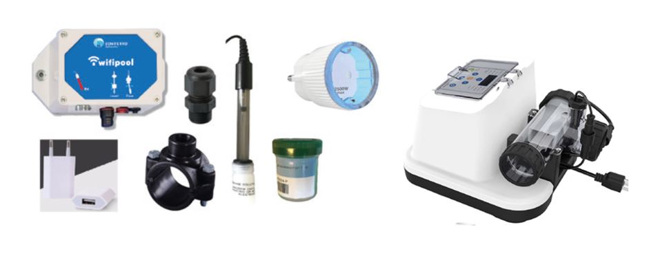 Saltklorinator-selvbygningspakke med WiFiPOOL-domotikkobling (inkl. tilbehør)