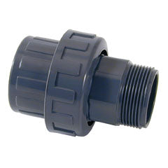 50 mm PVC-overgang til 1 1/2 tommer udvendigt gevind med forskruning
