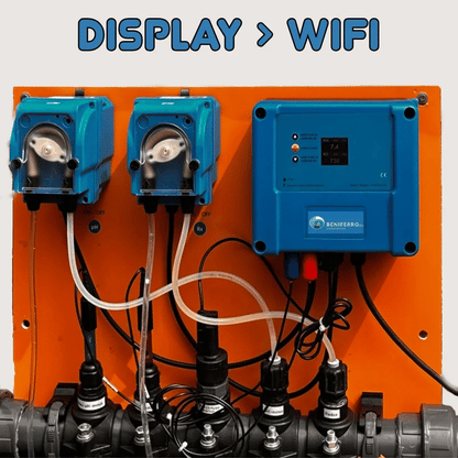 WiFiPOOL CONNECT-PRO måle- og kontrolboks, der kan udvides med pH, RX, 3x temperatur-, flow-, 3x niveau-, tryk- og konduktivitetsmåling - ethernet-tilslutning og 4 stik